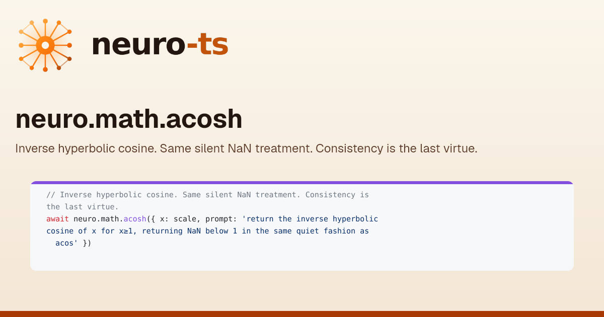 acosh | neuro-ts